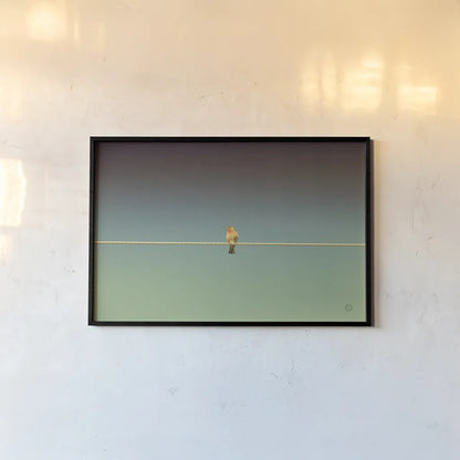 Waiting by Nathan Larson. shown as a paper print in a black flame. Available as a archival giclee rolled canvas, fine art paper, or poster print. SKU 70274i.