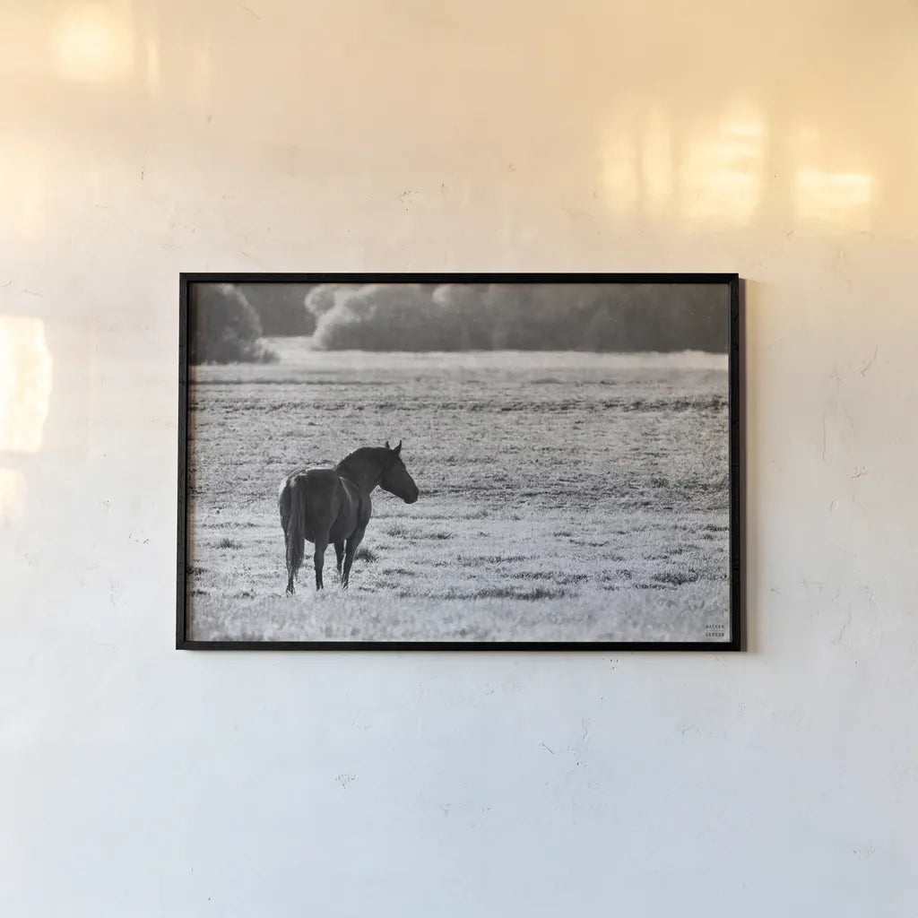 Waiting by Nathan Larson. shown as a paper print in a black flame. Available as a archival giclee rolled canvas, fine art paper, or poster print. SKU 99370i.