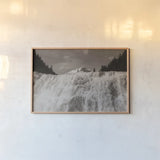 Wapta Falls by Nathan Larson. shown as a paper print in a natural frame. Available as a archival giclee rolled canvas, fine art paper, or poster print. SKU 103024i.