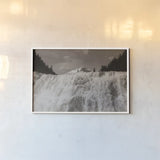 Wapta Falls by Nathan Larson. shown as a paper print in a white frame. Available as a archival giclee rolled canvas, fine art paper, or poster print. SKU 103024i.