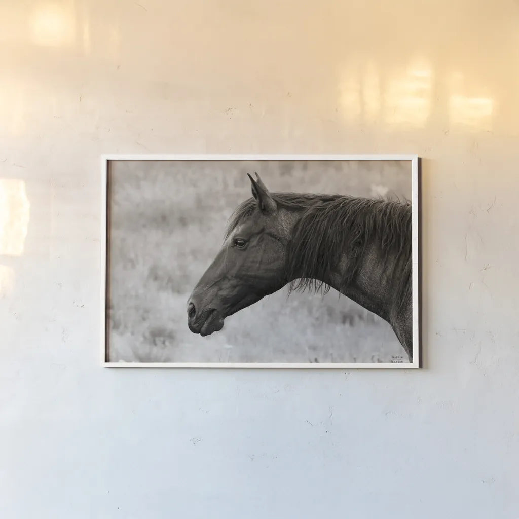 Watchful Sepia by Nathan Larson. shown as a paper print in a white frame. Available as a archival giclee rolled canvas, fine art paper, or poster print. SKU 99202i.