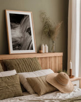 Water Light II Sepia by Nathan Larson. shown as a paper print in a natural frame. Available as a archival giclee rolled canvas, fine art paper, or poster print. SKU 103795h.