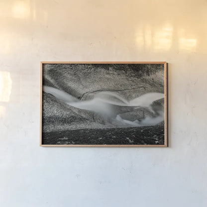 Water Moves by Nathan Larson. shown as a paper print in a natural frame. Available as a archival giclee rolled canvas, fine art paper, or poster print. SKU 101669i.