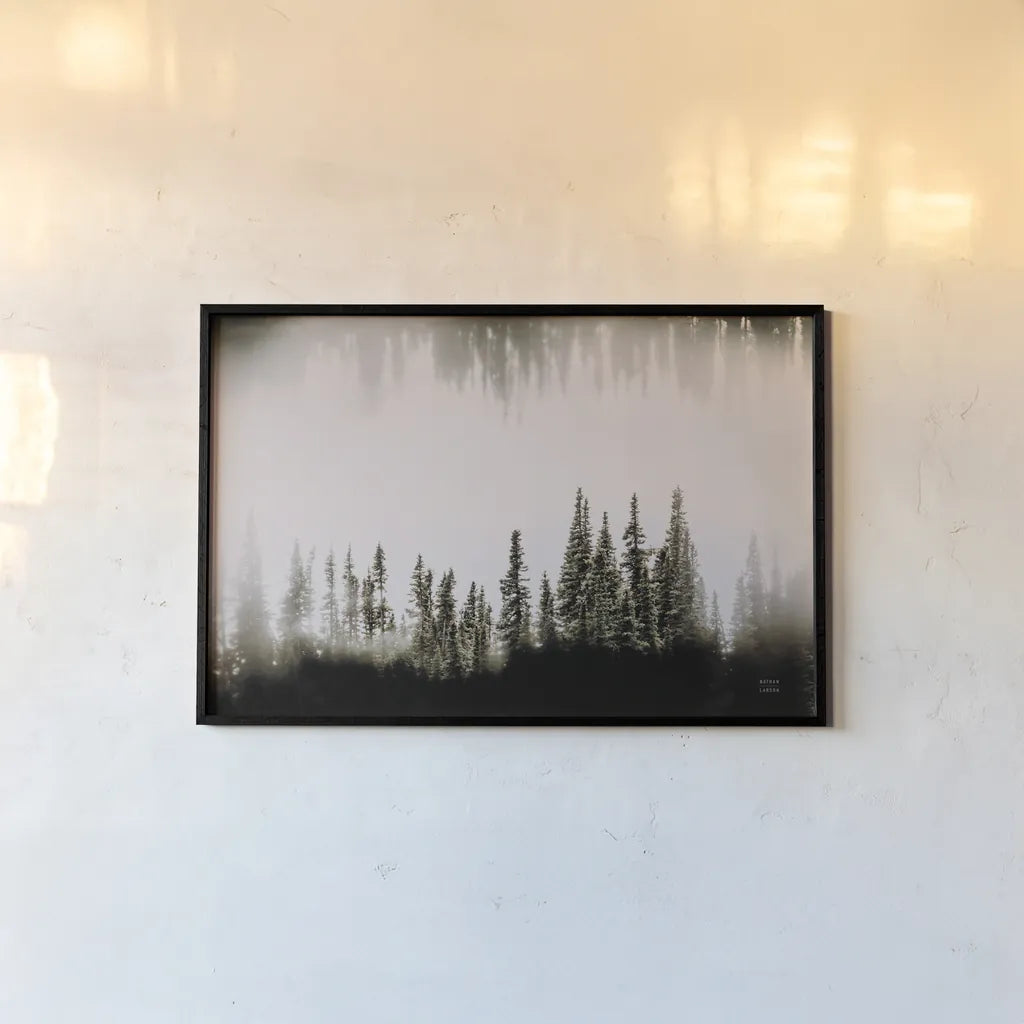 Waterwood by Nathan Larson. shown as a paper print in a black flame. Available as a archival giclee rolled canvas, fine art paper, or poster print. SKU 90446i.