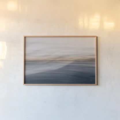 Waves Move Me III by Nathan Larson. shown as a paper print in a natural frame. Available as a archival giclee rolled canvas, fine art paper, or poster print. SKU 70534i.