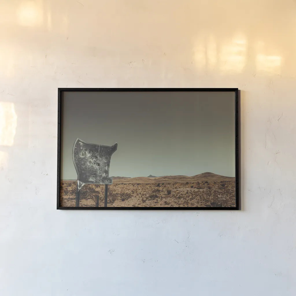 Welcome I by Nathan Larson. shown as a paper print in a black flame. Available as a archival giclee rolled canvas, fine art paper, or poster print. SKU 82425i.