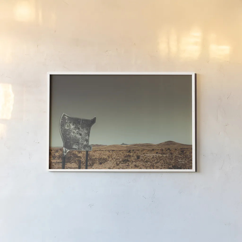 Welcome I by Nathan Larson. shown as a paper print in a white frame. Available as a archival giclee rolled canvas, fine art paper, or poster print. SKU 82425i.