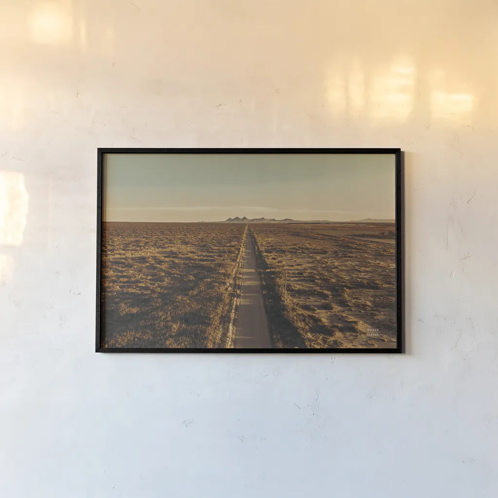 Welcome VI by Nathan Larson. shown as a paper print in a black flame. Available as a archival giclee rolled canvas, fine art paper, or poster print. SKU 82430i.