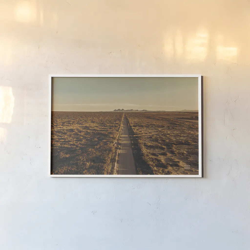 Welcome VI by Nathan Larson. shown as a paper print in a white frame. Available as a archival giclee rolled canvas, fine art paper, or poster print. SKU 82430i.