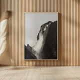Western Brook Pond Waterfall by Nathan Larson. shown as over sized large wall art. Available as an archival giclee rolled canvas, fine art paper, or poster print. SKU 100501h.