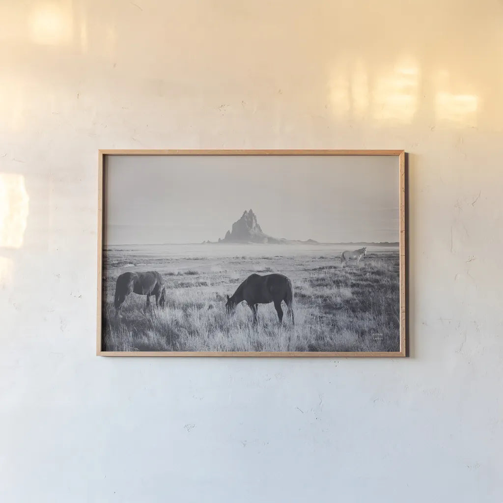 Western Range by Nathan Larson. shown as a paper print in a natural frame. Available as a archival giclee rolled canvas, fine art paper, or poster print. SKU 95338i.