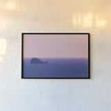 Whale Rock by Nathan Larson. shown as a paper print in a black flame. Available as a archival giclee rolled canvas, fine art paper, or poster print. SKU 90181i.