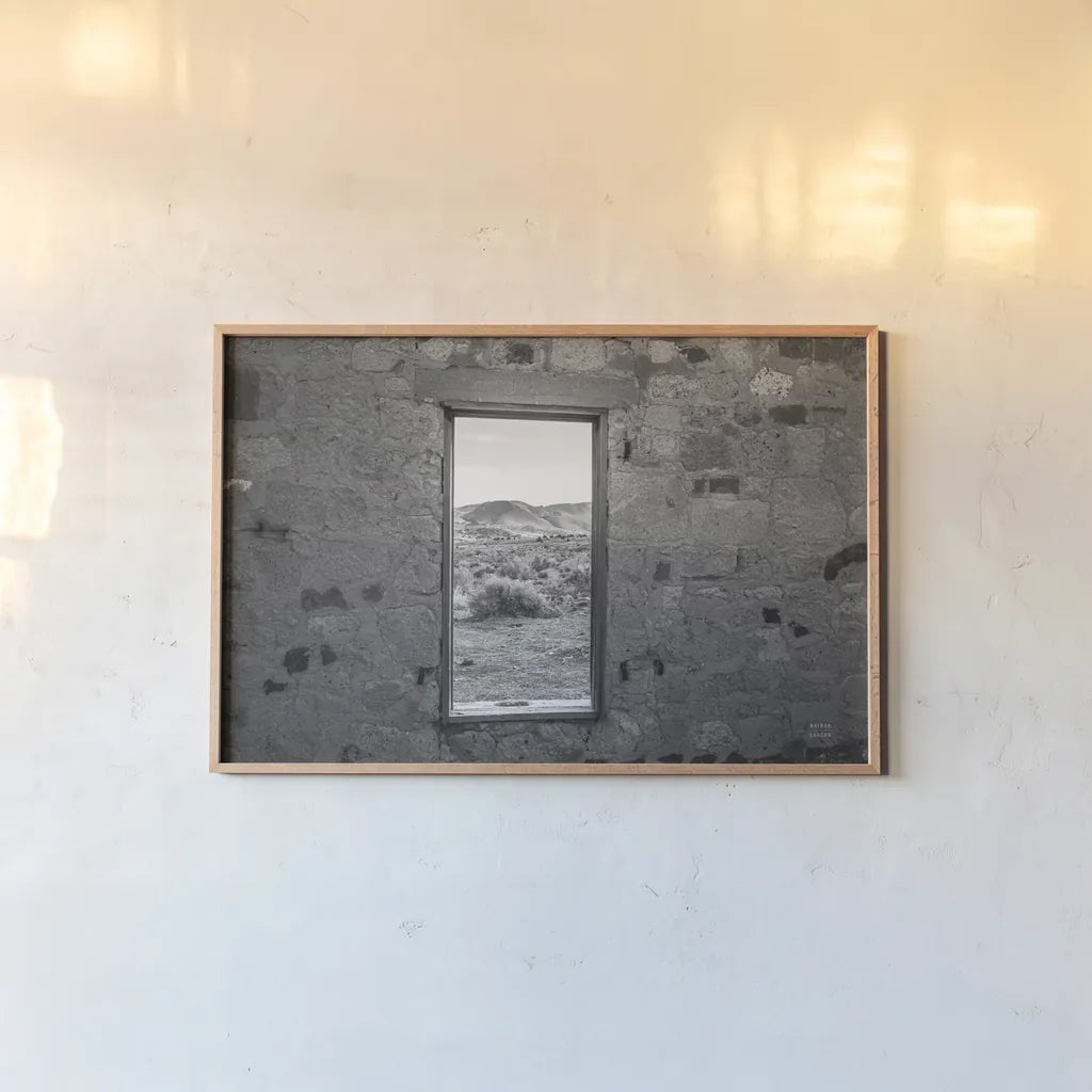 What They Used to See by Nathan Larson. shown as a paper print in a natural frame. Available as a archival giclee rolled canvas, fine art paper, or poster print. SKU 95339i.