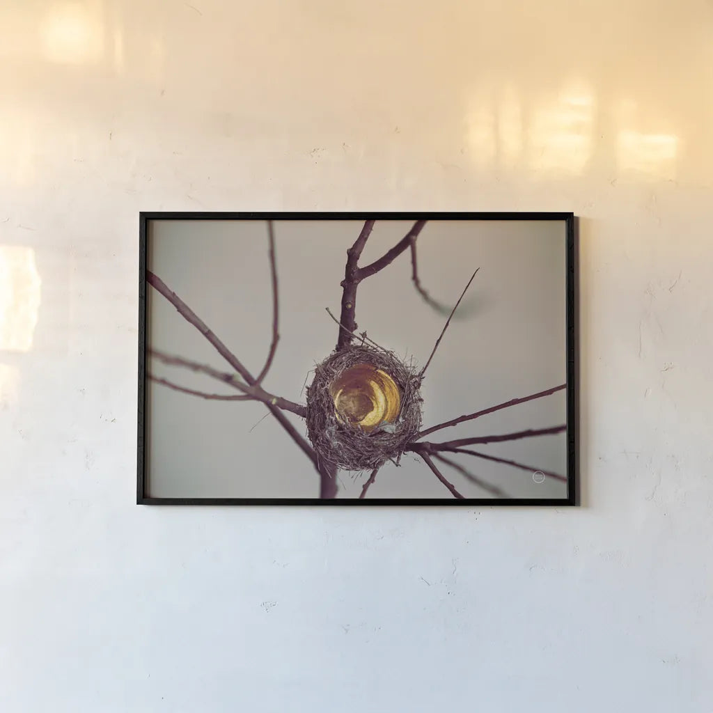 What is Golden by Nathan Larson. shown as a paper print in a black flame. Available as a archival giclee rolled canvas, fine art paper, or poster print. SKU 72698i.