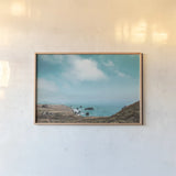 When Sea Becomes Sky by Nathan Larson. shown as a paper print in a natural frame. Available as a archival giclee rolled canvas, fine art paper, or poster print. SKU 88868i.