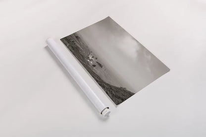 When Sea Becomes Sky BW by Nathan Larson. shown as a rolled paper print. Available as archival giclee rolled canvas, fine art paper, or poster print. SKU 88869i.