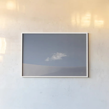White Sands by Nathan Larson. shown as a paper print in a white frame. Available as a archival giclee rolled canvas, fine art paper, or poster print. SKU 88243i.