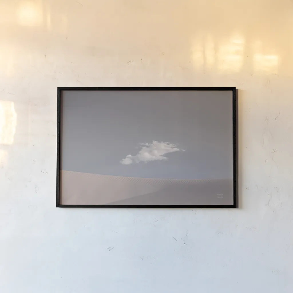 White Sands Neutral by Nathan Larson. shown as a paper print in a black flame. Available as a archival giclee rolled canvas, fine art paper, or poster print. SKU 88244i.