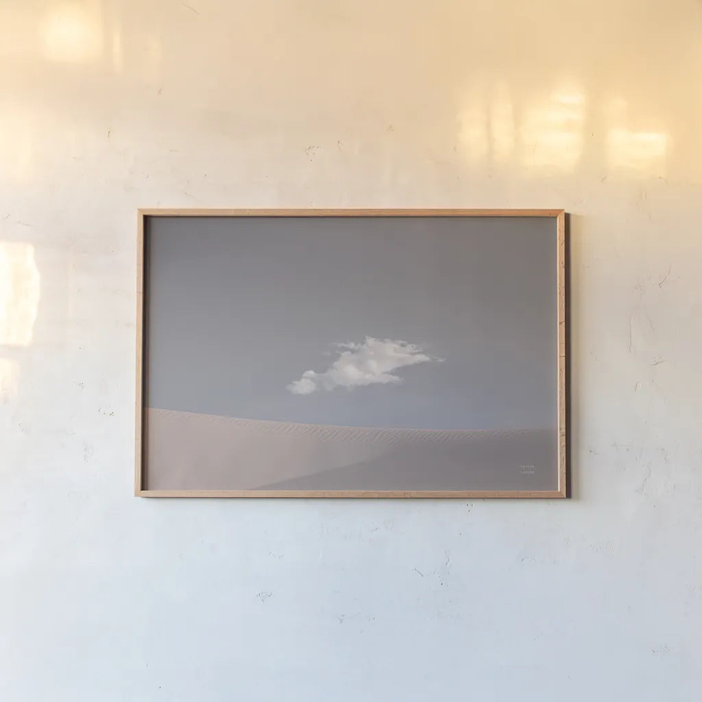 White Sands Neutral by Nathan Larson. shown as a paper print in a natural frame. Available as a archival giclee rolled canvas, fine art paper, or poster print. SKU 88244i.