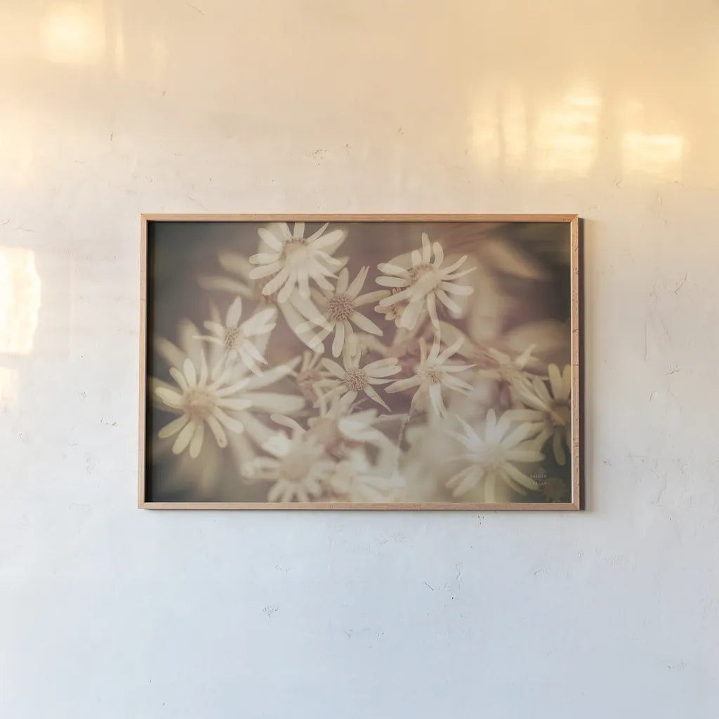 Wild Blooms III by Nathan Larson. shown as a paper print in a natural frame. Available as a archival giclee rolled canvas, fine art paper, or poster print. SKU 85772i.