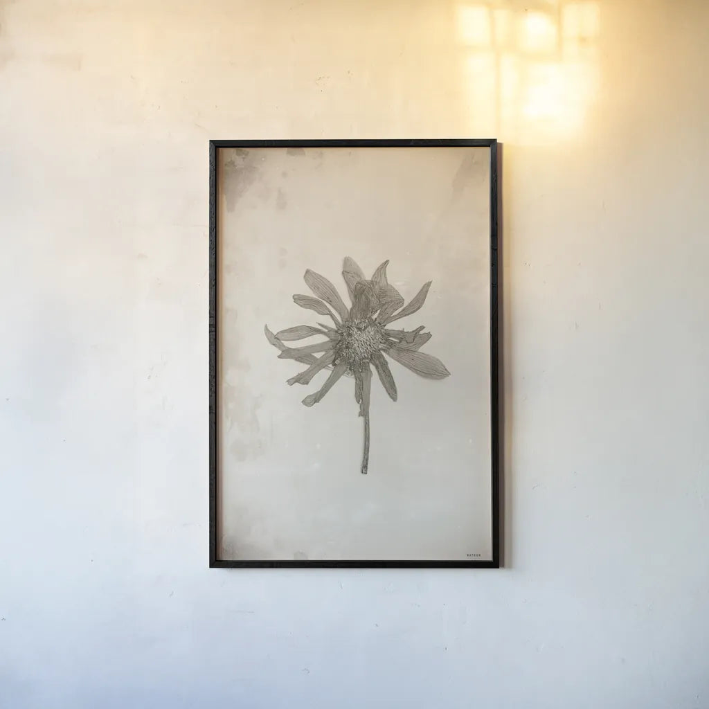 Wildflower Journal Vintage II by Nathan Larson. shown as a paper print in a black flame. Available as a archival giclee rolled canvas, fine art paper, or poster print. SKU 97520h.