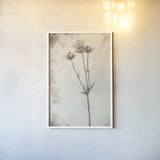 Wildflower Journal Vintage VIII by Nathan Larson. shown as a paper print in a white frame. Available as a archival giclee rolled canvas, fine art paper, or poster print. SKU 97526h.