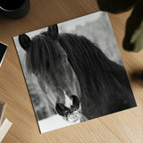 Winter Horse II by Nathan Larson. Shown as a detailed flat fine art print, highlighting archival giclee quality. Available as an archival giclee rolled canvas, fine art paper, or poster print. SKU 76535a.