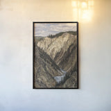 Yellowstone Summer by Nathan Larson. shown as a paper print in a black flame. Available as a archival giclee rolled canvas, fine art paper, or poster print. SKU 92471h.
