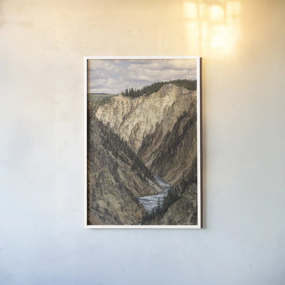 Yellowstone Summer by Nathan Larson. shown as a paper print in a white frame. Available as a archival giclee rolled canvas, fine art paper, or poster print. SKU 92471h.