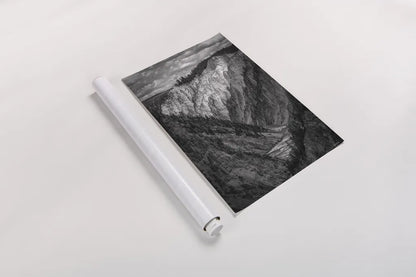Yellowstone Summers Black and White by Nathan Larson. shown as a rolled paper print. Available as archival giclee rolled canvas, fine art paper, or poster print. SKU 92472h.