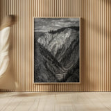 Yellowstone Summers Black and White by Nathan Larson. shown as over sized large wall art. Available as an archival giclee rolled canvas, fine art paper, or poster print. SKU 92472h.