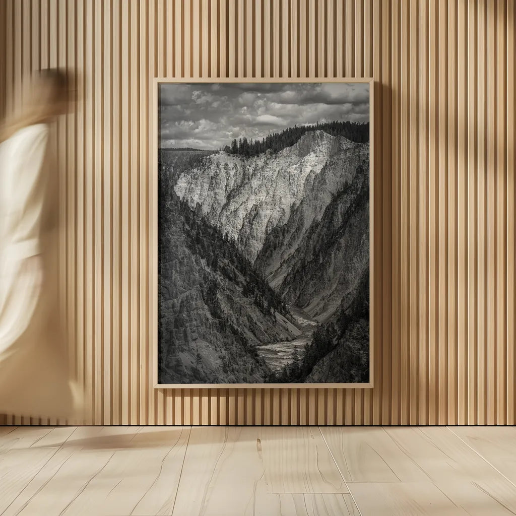 Yellowstone Summers Black and White by Nathan Larson. shown as over sized large wall art. Available as an archival giclee rolled canvas, fine art paper, or poster print. SKU 92472h.