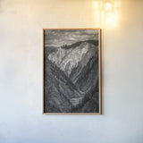 Yellowstone Summers Black and White by Nathan Larson. shown as a paper print in a natural frame. Available as a archival giclee rolled canvas, fine art paper, or poster print. SKU 92472h.