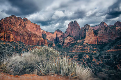 Zion National Park Storms by Nathan Larson. SKU 95629i. Archival Giclee Fine art print for wall decor.