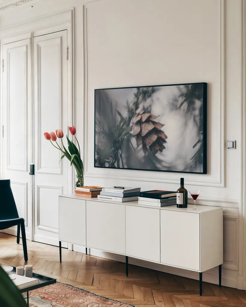cooling by Nathan Larson. shown as a framed stretched canvas in a living room above a console. Available as a archival giclee rolled canvas, fine art paper, or poster print. SKU 82633i.