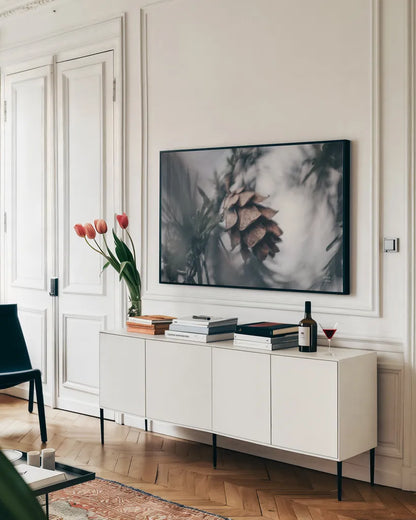 cooling by Nathan Larson. shown as a framed stretched canvas in a living room above a console. Available as a archival giclee rolled canvas, fine art paper, or poster print. SKU 82633i.