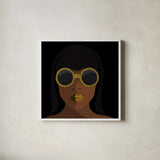 Accessorize I Square by Omar Escalante. Shown in a crisp white glass frame for a clean and minimalist style. Available as an archival giclee rolled canvas, fine art paper, or poster print. SKU 78265a.