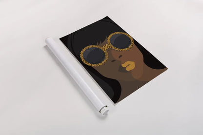 Accessorize I Yellow Lips by Omar Escalante. shown as a rolled paper print. Available as archival giclee rolled canvas, fine art paper, or poster print. SKU 77084h.