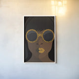 Accessorize I Yellow Lips by Omar Escalante. shown as a paper print in a white frame. Available as a archival giclee rolled canvas, fine art paper, or poster print. SKU 77084h.