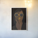 Accessorize II Yellow Lips by Omar Escalante. shown as a paper print in a white frame. Available as a archival giclee rolled canvas, fine art paper, or poster print. SKU 77085h.