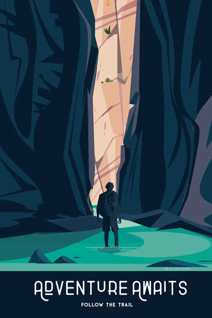 Adventure Awaits by Omar Escalante. SKU 65932h. Archival Giclee Fine art print for wall decor.