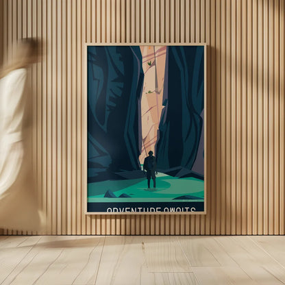 Adventure Awaits by Omar Escalante. shown as over sized large wall art. Available as an archival giclee rolled canvas, fine art paper, or poster print. SKU 65932h.