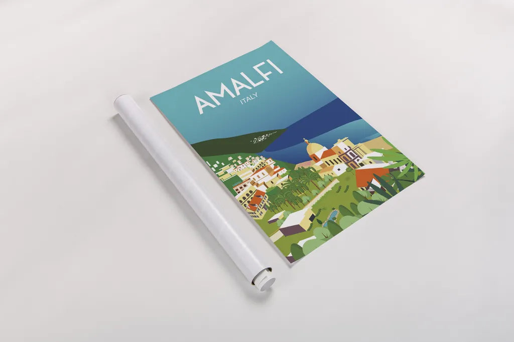 Amalfi by Omar Escalante. shown as a rolled paper print. Available as archival giclee rolled canvas, fine art paper, or poster print. SKU 62762h.