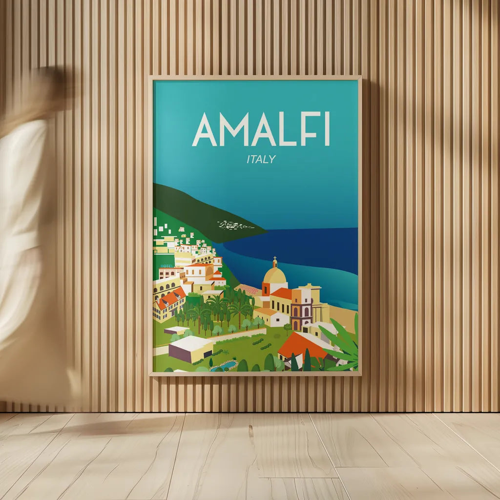 Amalfi by Omar Escalante. shown as over sized large wall art. Available as an archival giclee rolled canvas, fine art paper, or poster print. SKU 62762h.