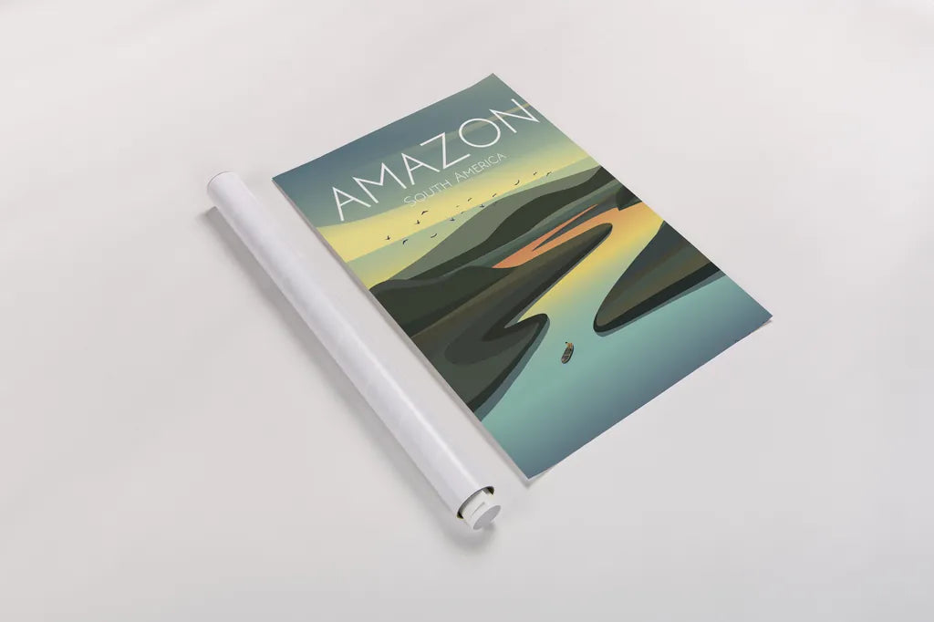 Amazon by Omar Escalante. shown as a rolled paper print. Available as archival giclee rolled canvas, fine art paper, or poster print. SKU 71453h.