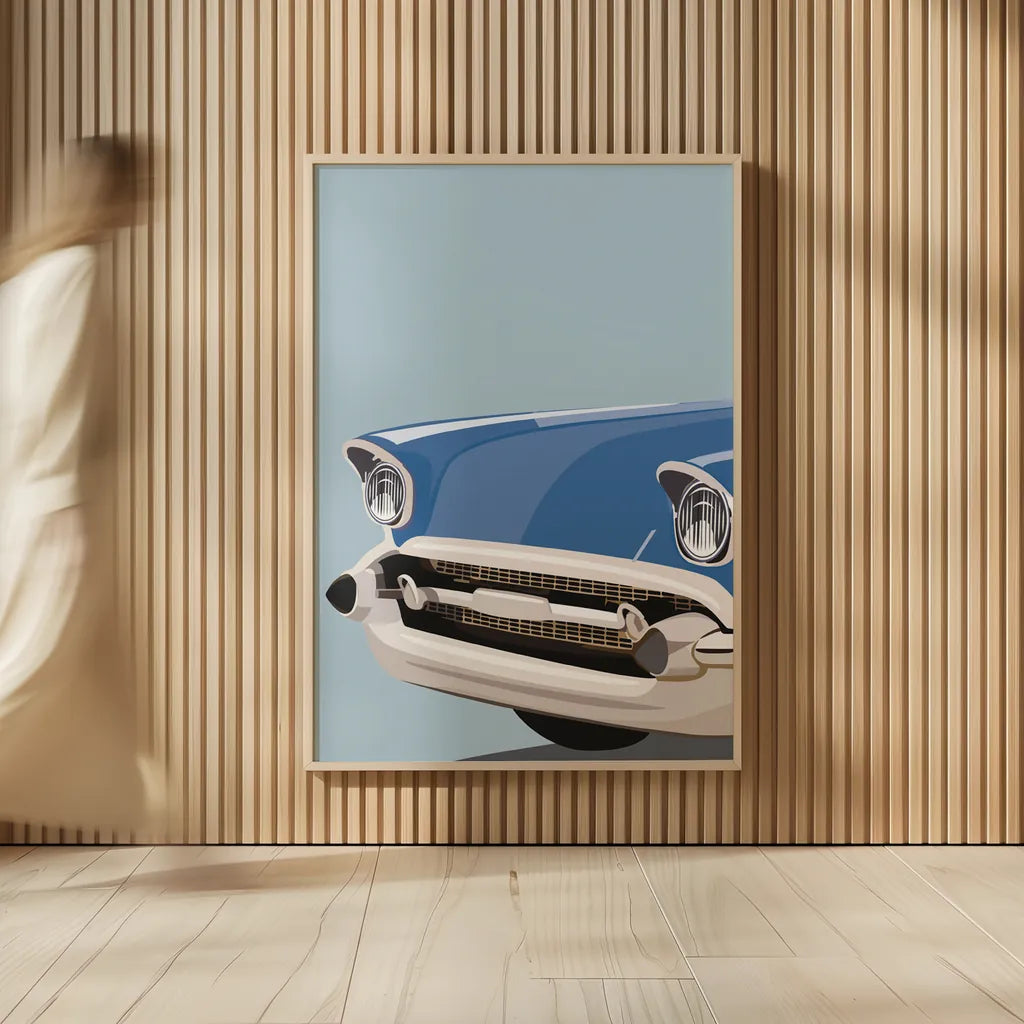 American Vintage Car II by Omar Escalante. shown as over sized large wall art. Available as an archival giclee rolled canvas, fine art paper, or poster print. SKU 70263h.