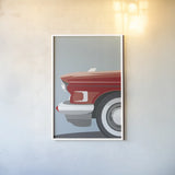 Amrican Vintage Car III by Omar Escalante. shown as a paper print in a white frame. Available as a archival giclee rolled canvas, fine art paper, or poster print. SKU 70264h.