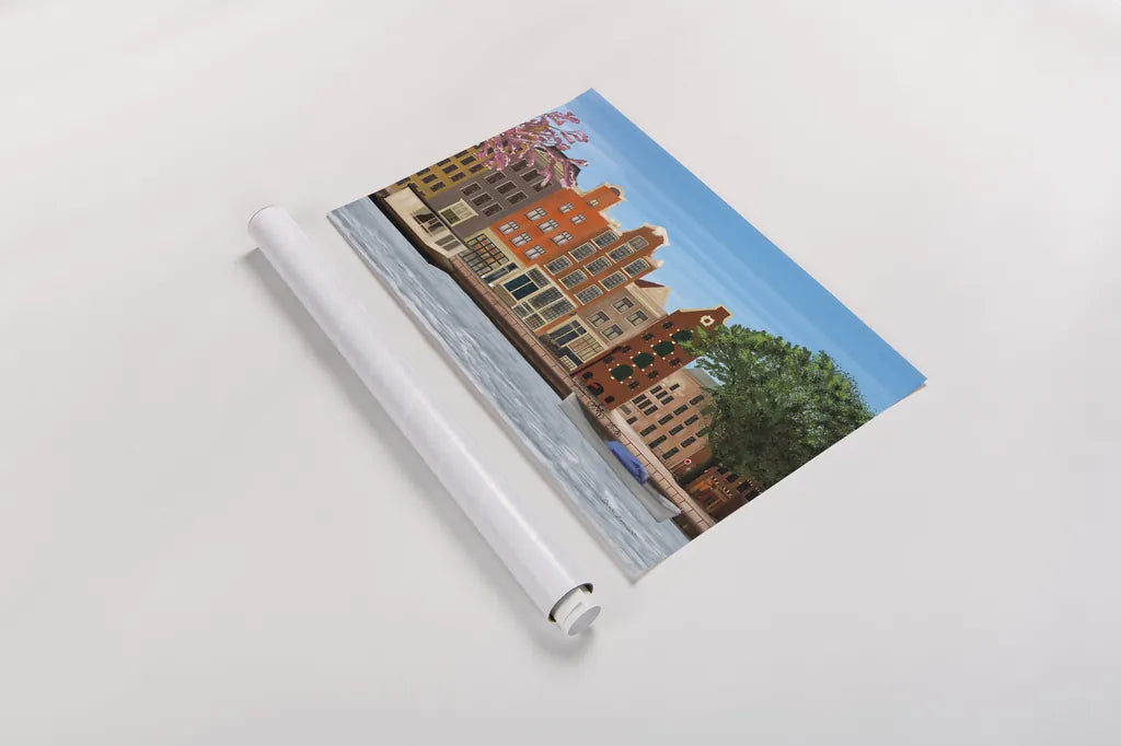 Amsterdam by Omar Escalante. shown as a rolled paper print. Available as archival giclee rolled canvas, fine art paper, or poster print. SKU 75979i.