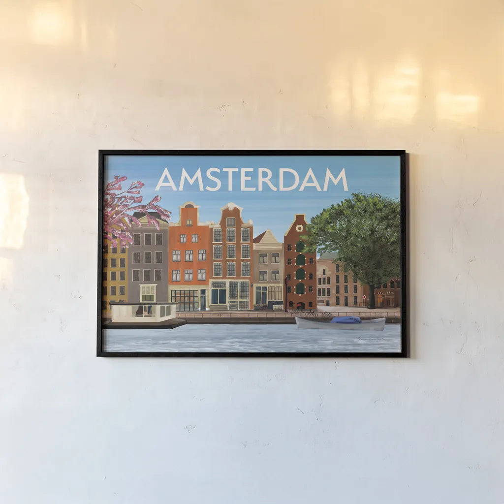 Amsterdam II by Omar Escalante. shown as a paper print in a black flame. Available as a archival giclee rolled canvas, fine art paper, or poster print. SKU 75995i.