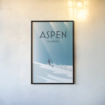 Aspen by Omar Escalante. shown as a paper print in a black flame. Available as a archival giclee rolled canvas, fine art paper, or poster print. SKU 64916h.